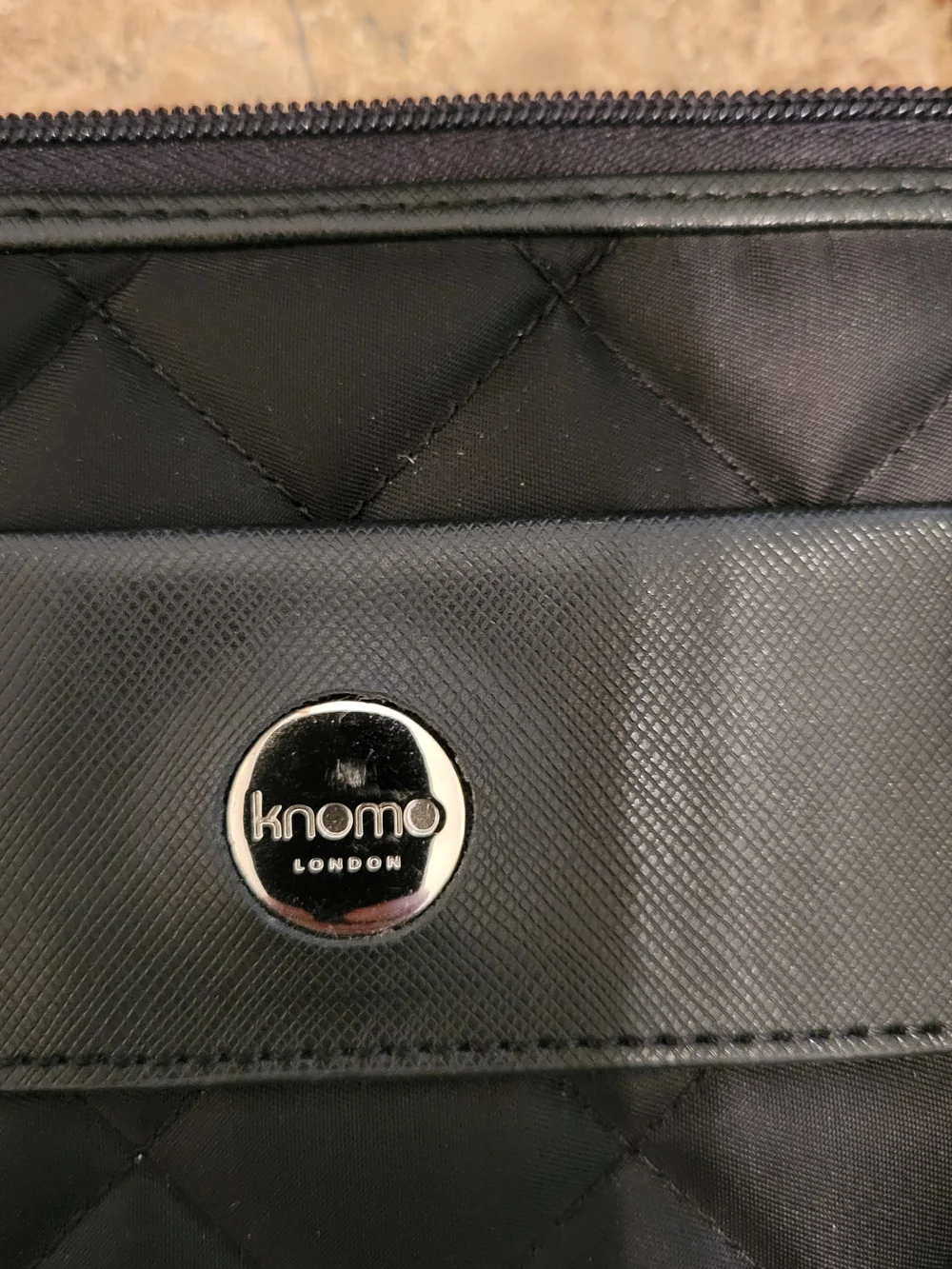 Knomo London Quilted Laptop Bag with Black Leather Trim